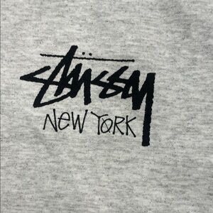 Stussy New York Tee - Light Gray with Black Logo -NWT!